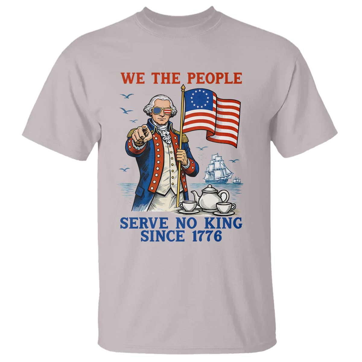 We The People Serve No Kings T Shirt Funny George Washington Protest