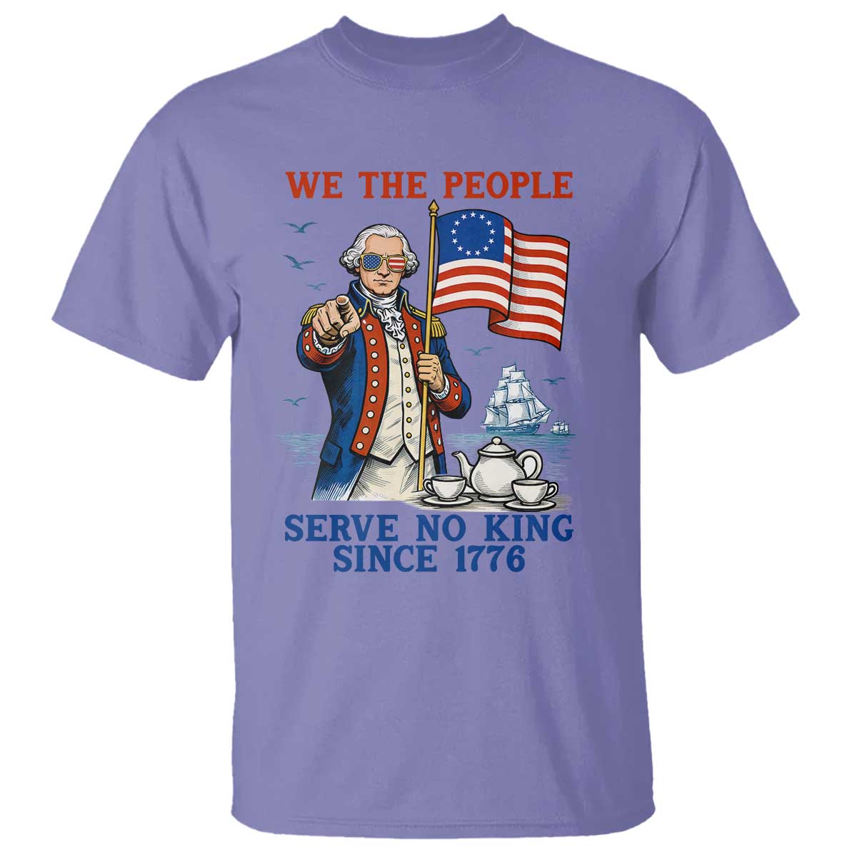 We The People Serve No Kings T Shirt Funny George Washington Protest