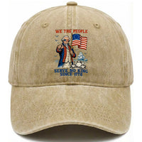 We The People Serve No Kings Washed Cotton Baseball Cap Funny George Washington Protest