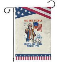 We The People Serve No Kings Garden Flag Funny George Washington Protest
