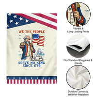 We The People Serve No Kings Garden Flag Funny George Washington Protest