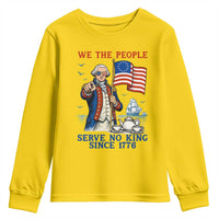 We The People Serve No Kings Youth Sweatshirt Funny George Washington Protest