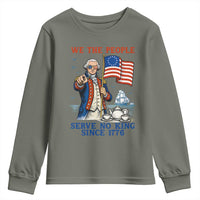 We The People Serve No Kings Youth Sweatshirt Funny George Washington Protest