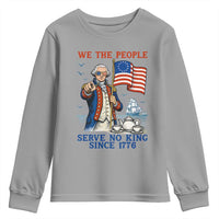 We The People Serve No Kings Youth Sweatshirt Funny George Washington Protest