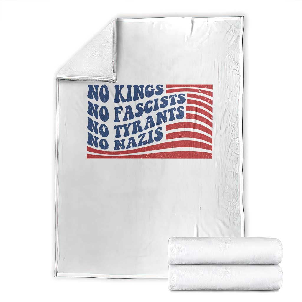 No Kings No Fascists Throw Blanket American Flag Patriotic Protest