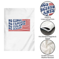 No Kings No Fascists Garden Flag American Flag Patriotic Protest