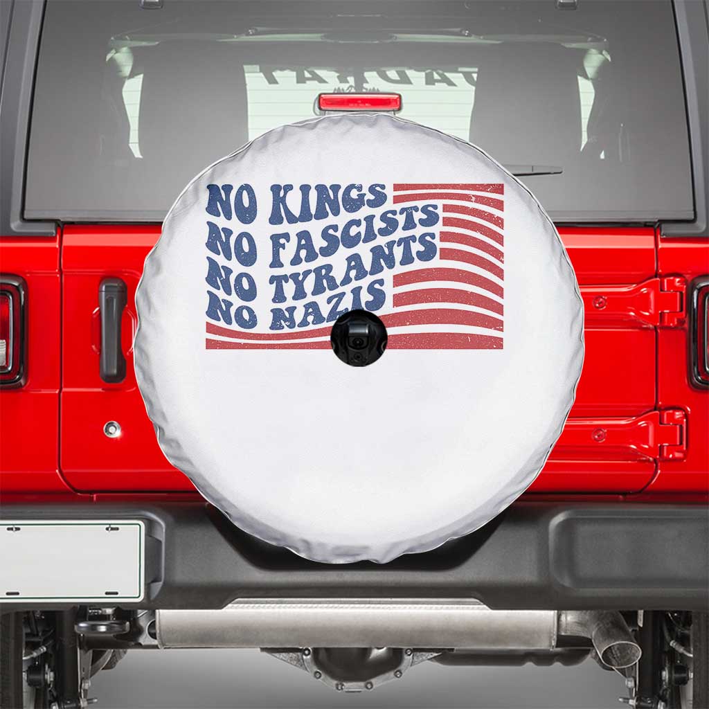 No Kings No Fascists Spare Tire Cover American Flag Patriotic Protest