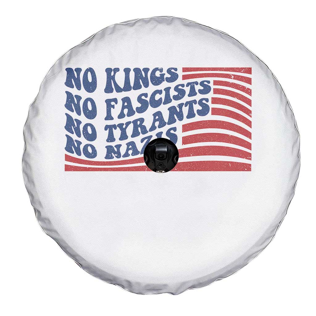 No Kings No Fascists Spare Tire Cover American Flag Patriotic Protest