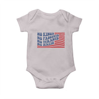 No Kings No Fascists Baby Onesie American Flag Patriotic Protest