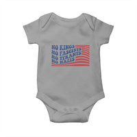 No Kings No Fascists Baby Onesie American Flag Patriotic Protest