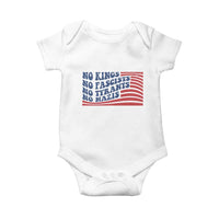 No Kings No Fascists Baby Onesie American Flag Patriotic Protest