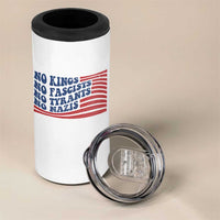 No Kings No Fascists 4 in 1 Can Cooler Tumbler American Flag Patriotic Protest