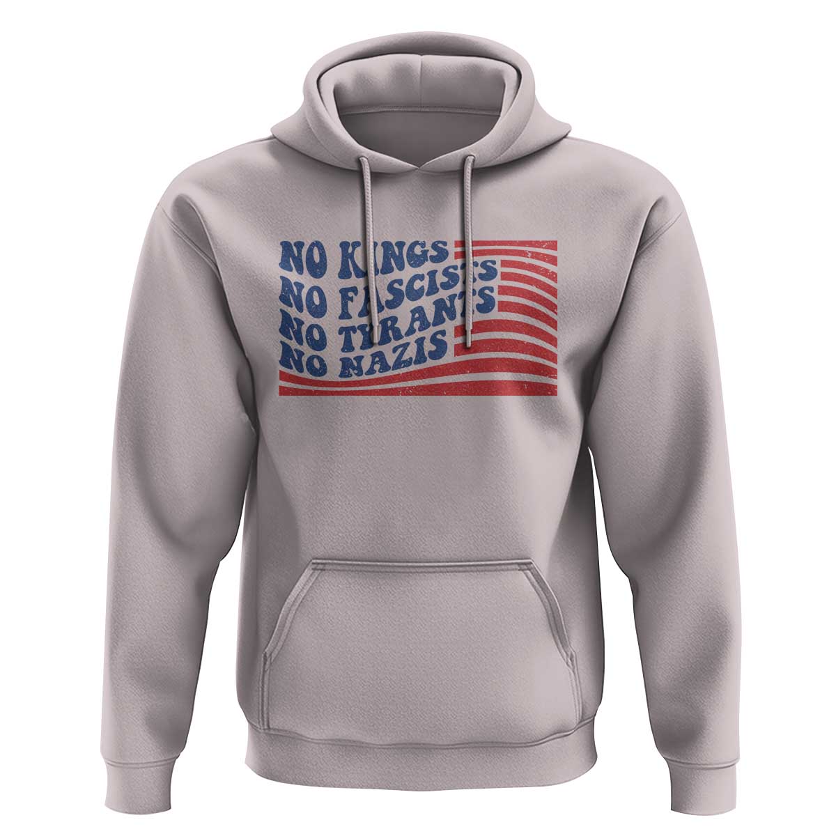 No Kings No Fascists Hoodie American Flag Patriotic Protest