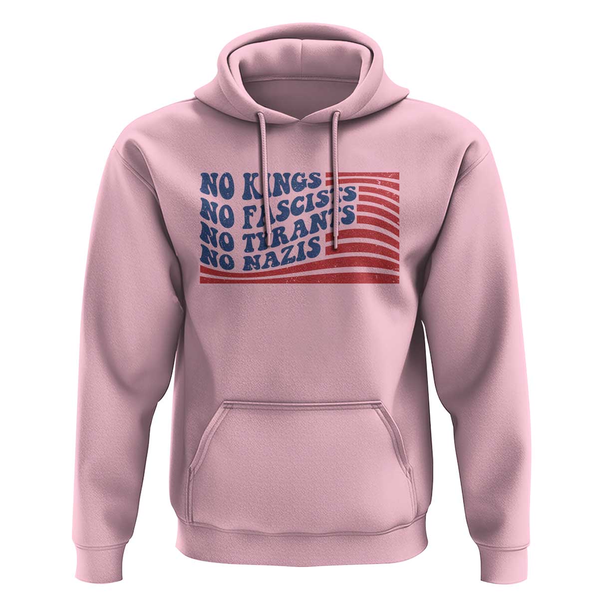 No Kings No Fascists Hoodie American Flag Patriotic Protest