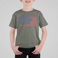 No Kings No Fascists T Shirt For Kid American Flag Patriotic Protest