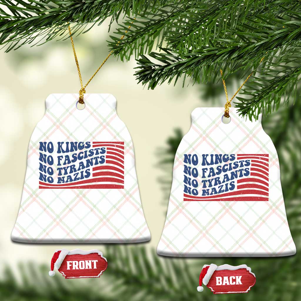 No Kings No Fascists Ceramic Ornament American Flag Patriotic Protest