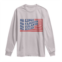 No Kings No Fascists Long Sleeve Shirt American Flag Patriotic Protest