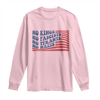 No Kings No Fascists Long Sleeve Shirt American Flag Patriotic Protest