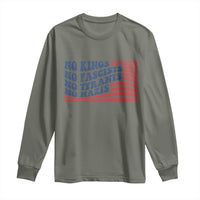 No Kings No Fascists Long Sleeve Shirt American Flag Patriotic Protest