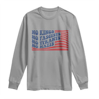 No Kings No Fascists Long Sleeve Shirt American Flag Patriotic Protest
