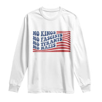 No Kings No Fascists Long Sleeve Shirt American Flag Patriotic Protest