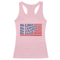 No Kings No Fascists Racerback Tank Top American Flag Patriotic Protest