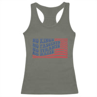 No Kings No Fascists Racerback Tank Top American Flag Patriotic Protest
