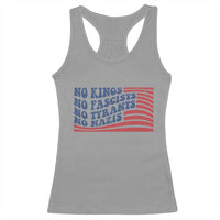No Kings No Fascists Racerback Tank Top American Flag Patriotic Protest