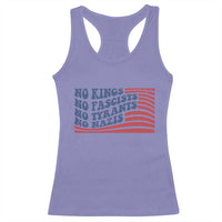No Kings No Fascists Racerback Tank Top American Flag Patriotic Protest
