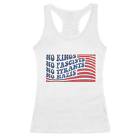 No Kings No Fascists Racerback Tank Top American Flag Patriotic Protest