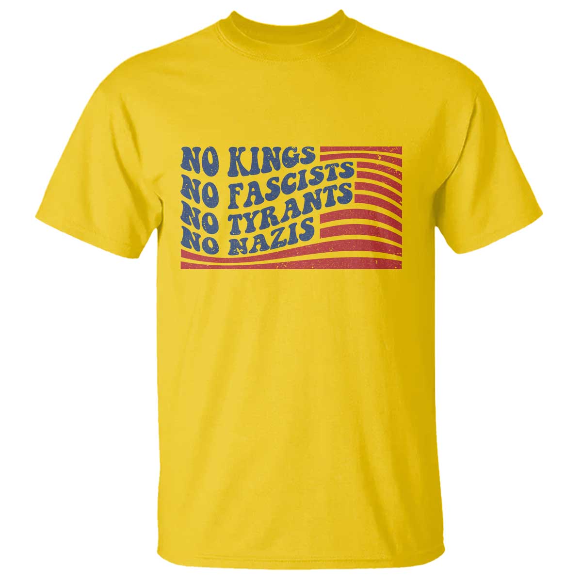 No Kings No Fascists T Shirt American Flag Patriotic Protest
