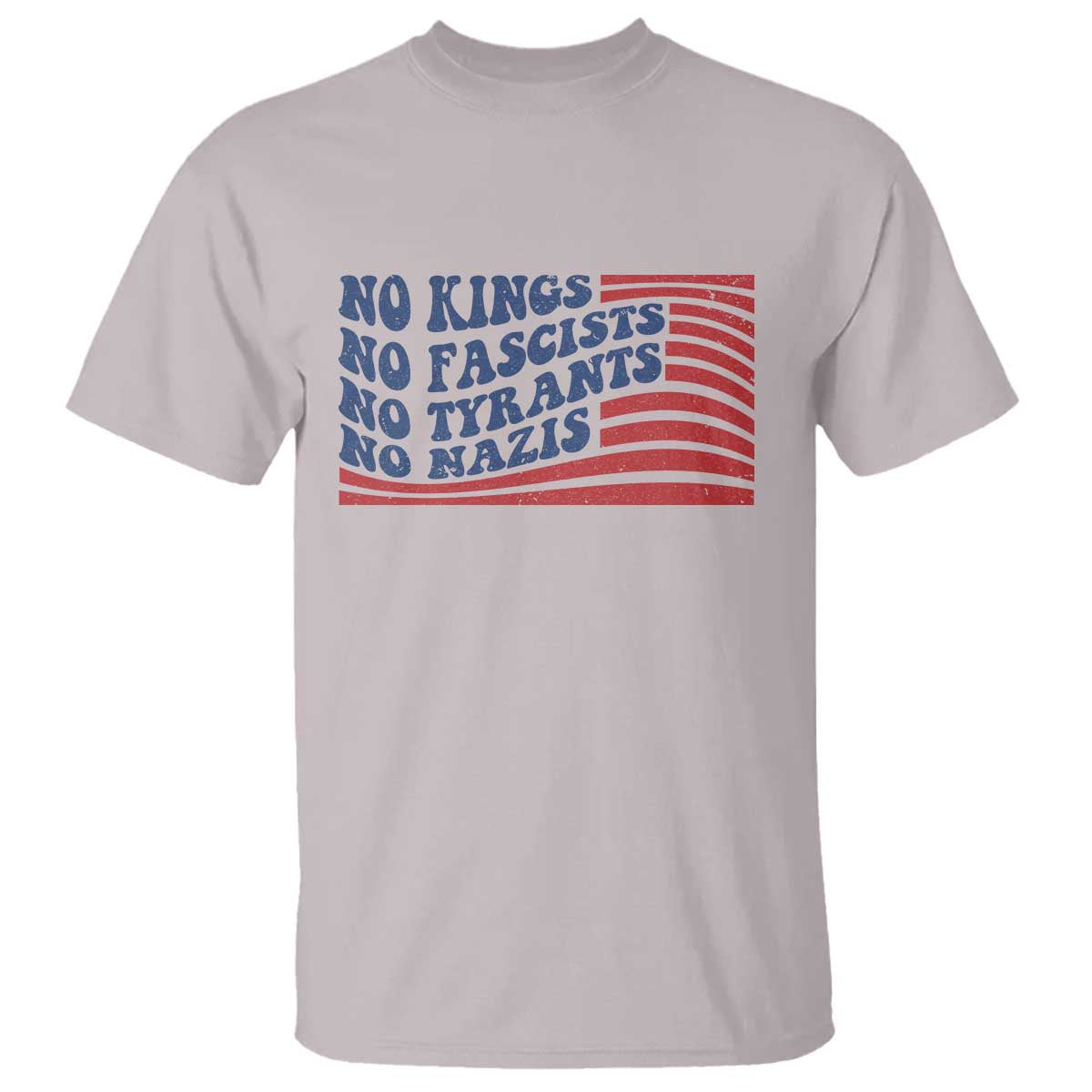 No Kings No Fascists T Shirt American Flag Patriotic Protest
