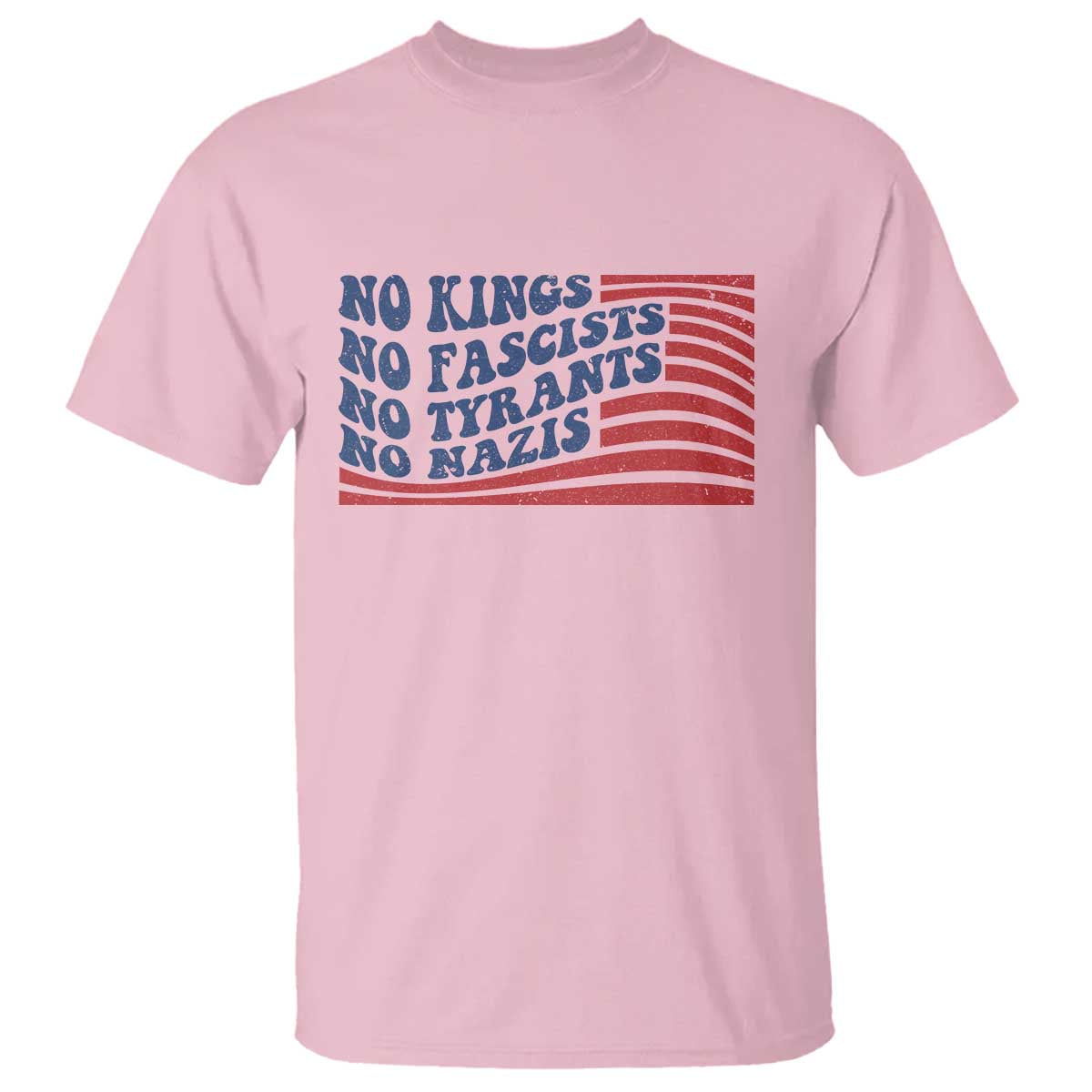 No Kings No Fascists T Shirt American Flag Patriotic Protest