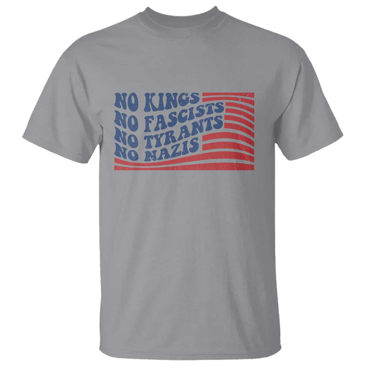 No Kings No Fascists T Shirt American Flag Patriotic Protest