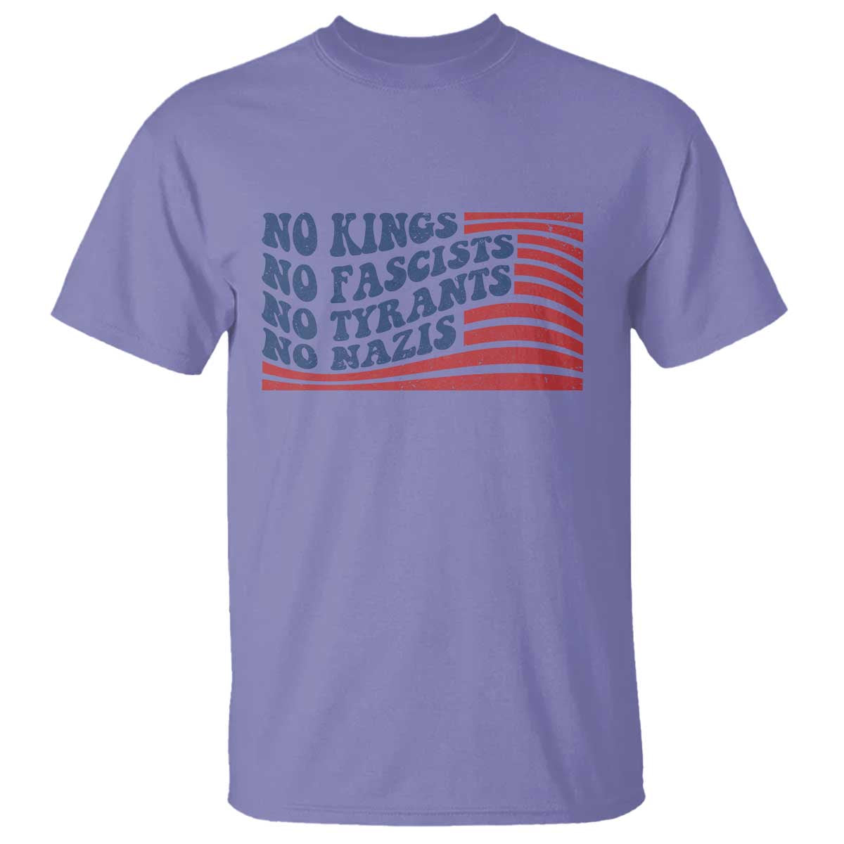 No Kings No Fascists T Shirt American Flag Patriotic Protest