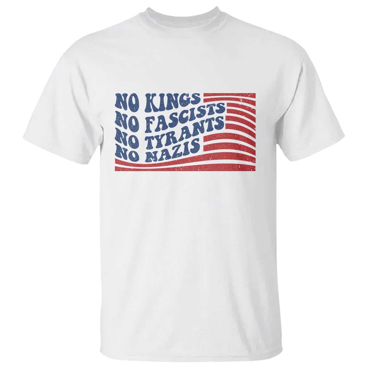 No Kings No Fascists T Shirt American Flag Patriotic Protest