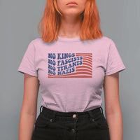No Kings No Fascists T Shirt For Women American Flag Patriotic Protest
