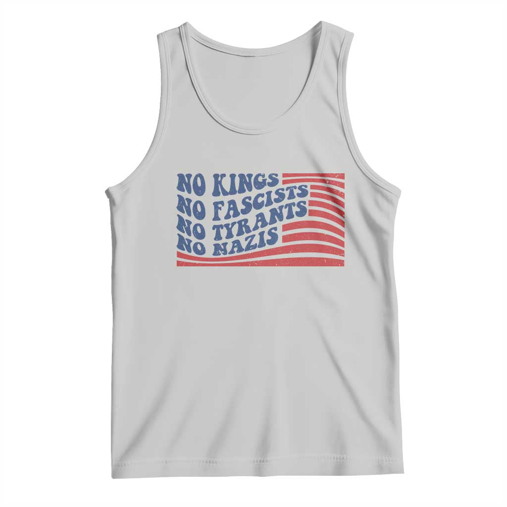 No Kings No Fascists Tank Top American Flag Patriotic Protest