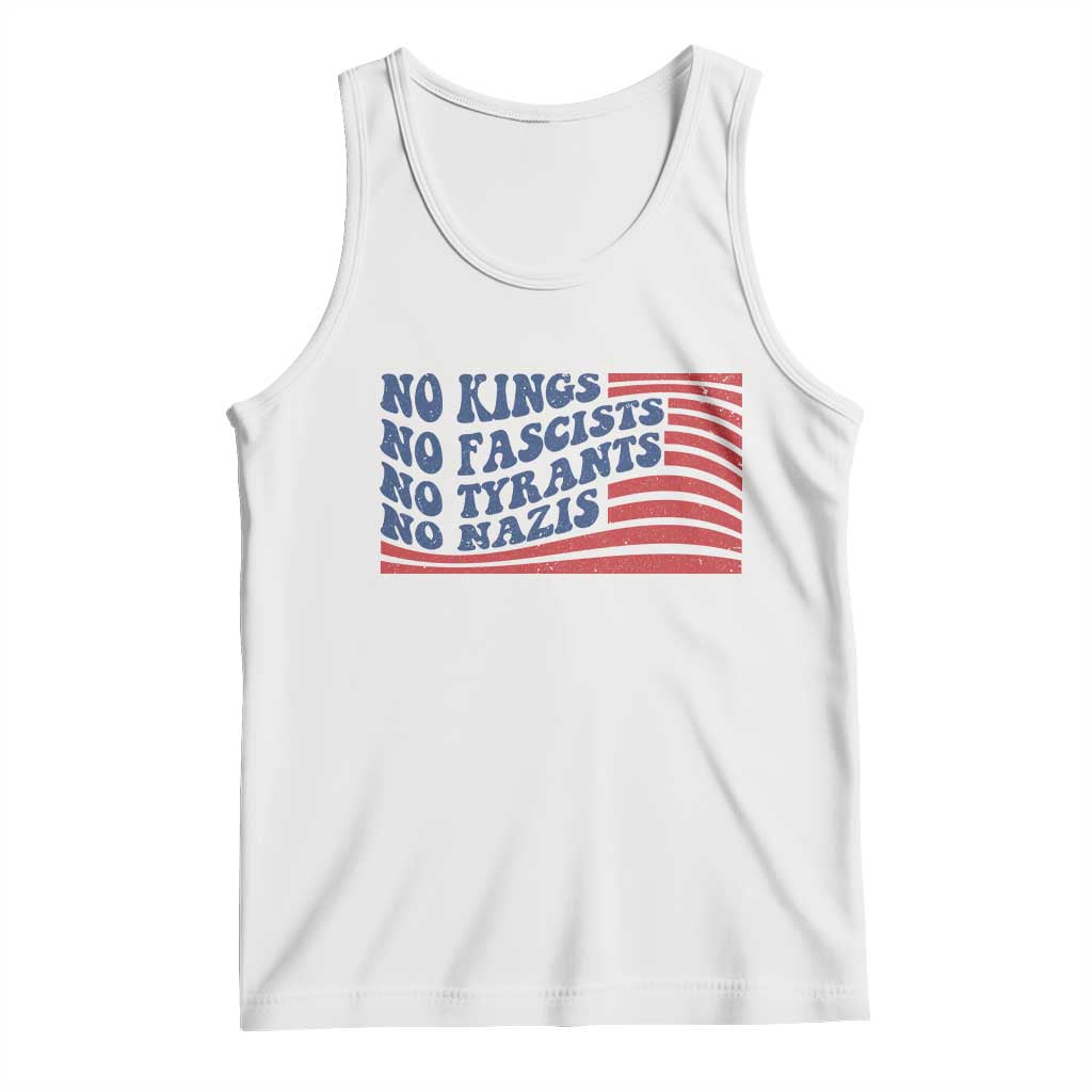 No Kings No Fascists Tank Top American Flag Patriotic Protest
