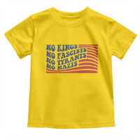 No Kings No Fascists Toddler T Shirt American Flag Patriotic Protest