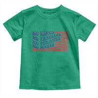 No Kings No Fascists Toddler T Shirt American Flag Patriotic Protest