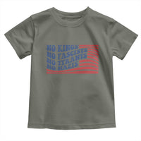 No Kings No Fascists Toddler T Shirt American Flag Patriotic Protest