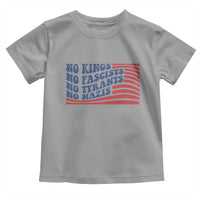 No Kings No Fascists Toddler T Shirt American Flag Patriotic Protest