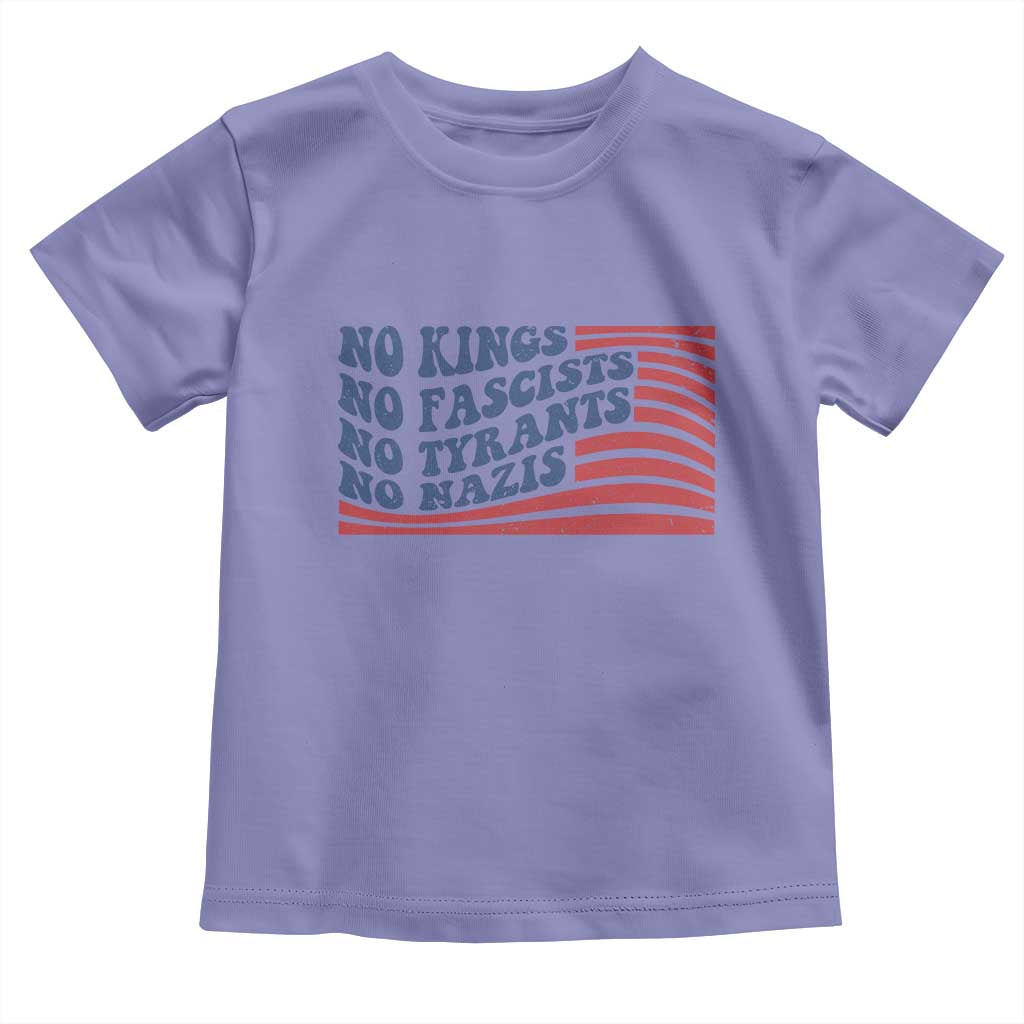 No Kings No Fascists Toddler T Shirt American Flag Patriotic Protest