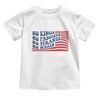 No Kings No Fascists Toddler T Shirt American Flag Patriotic Protest