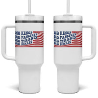 No Kings No Fascists Tumbler With Handle American Flag Patriotic Protest