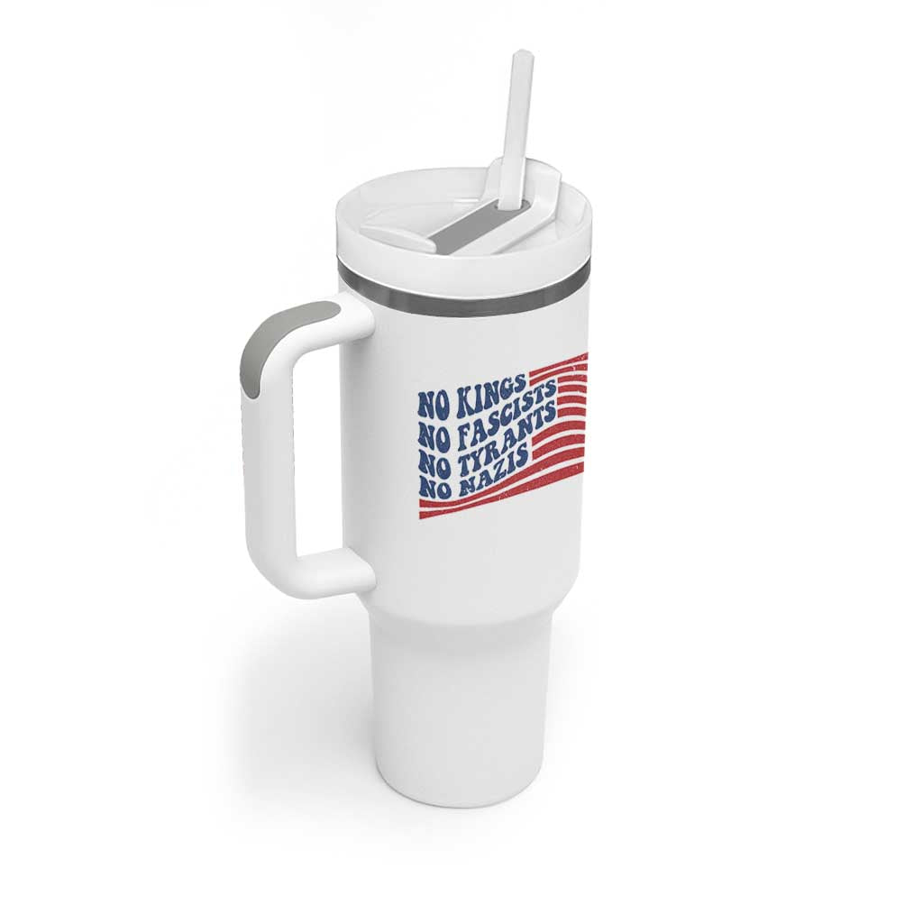 No Kings No Fascists Tumbler With Handle American Flag Patriotic Protest