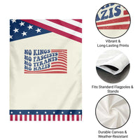 No Kings No Fascists Garden Flag American Flag Patriotic Protest