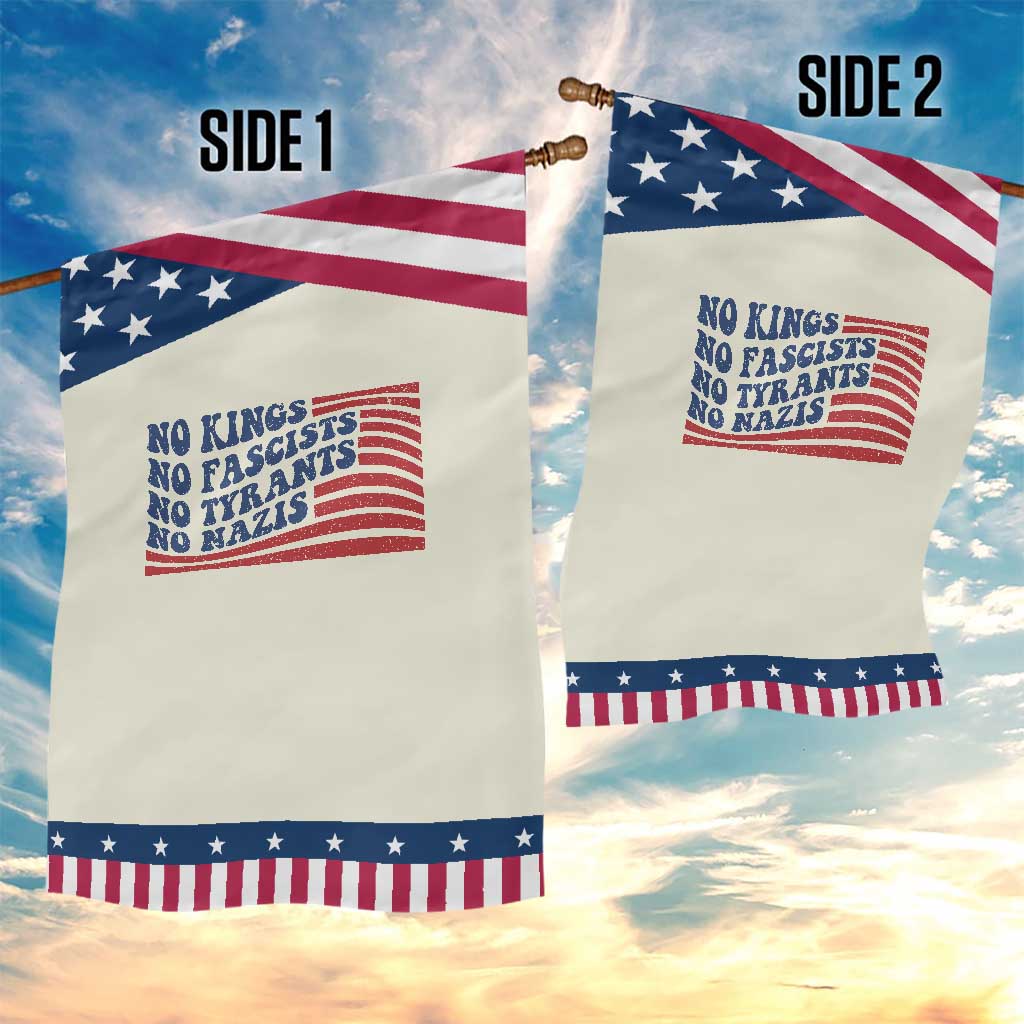 No Kings No Fascists Garden Flag American Flag Patriotic Protest
