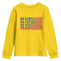 No Kings No Fascists Youth Sweatshirt American Flag Patriotic Protest